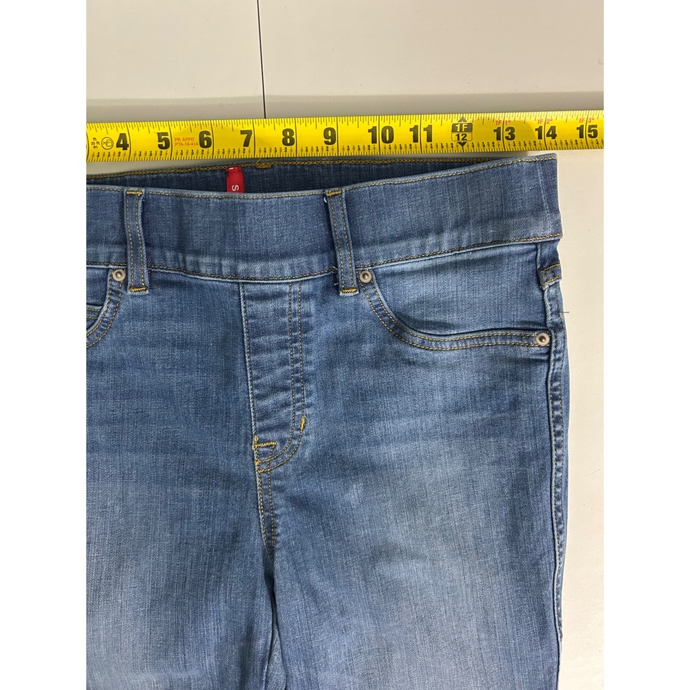 Spanx Womens Petite Small Flare Leg Jeans High Rise Pull On Shaping Blue - Picture 8 of 11